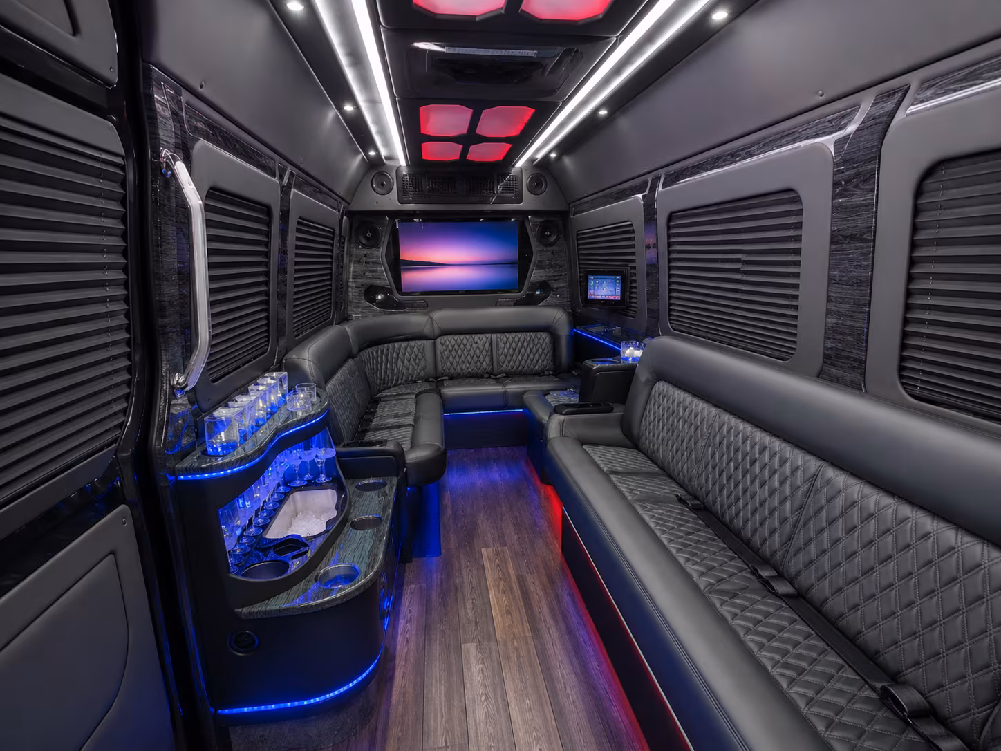 doral 30 passenger party bus inside